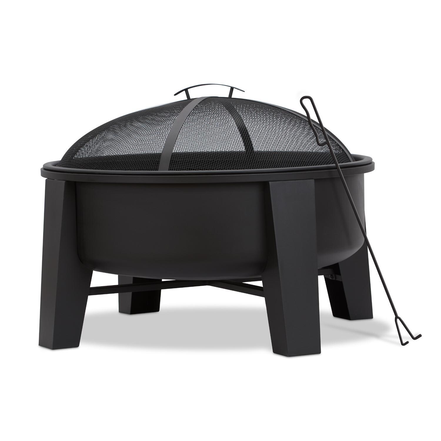 Ultimate Patio Logtown 35-Inch Round Wood Burning Fire Pit