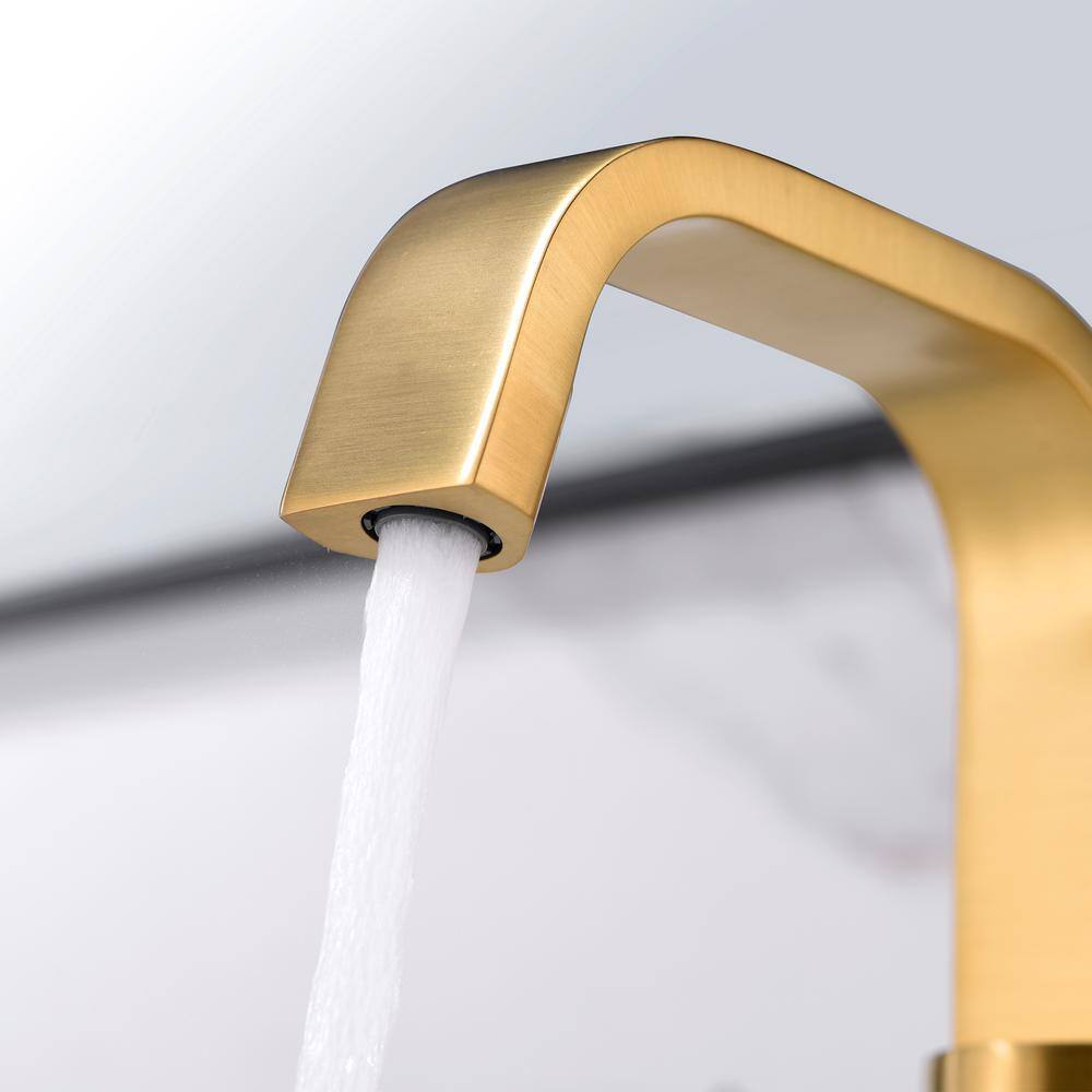 LUXIER Single Hole Single-Handle Bathroom Faucet with drain in Brushed Gold BSH14-SG