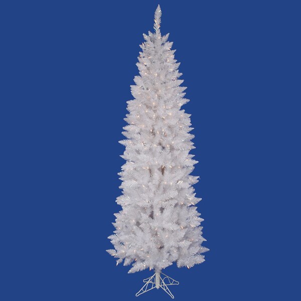 9foot Sparkle White 450 LED White Lighted Pencil Tree