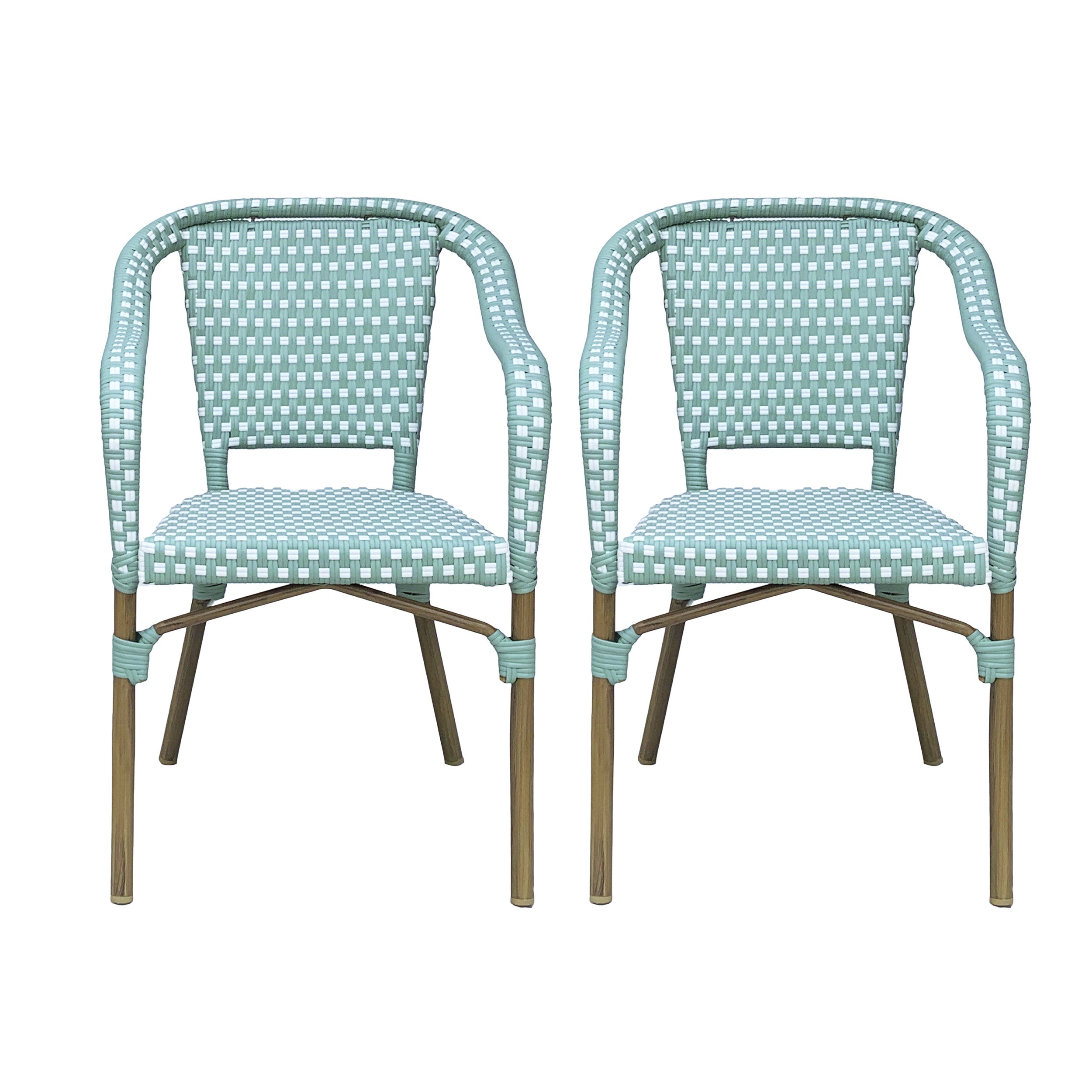 Grouse Outdoor French Bistro Chairs, Set of 2