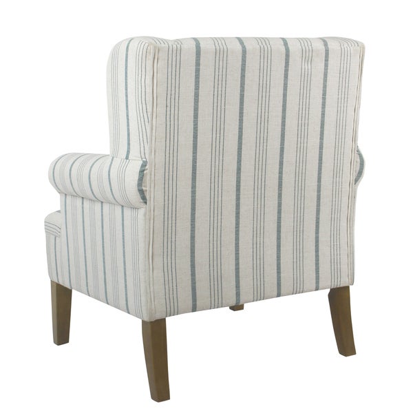 HomePop Emerson Rolled Arm Accent Chair - Blue Calypso Stripe