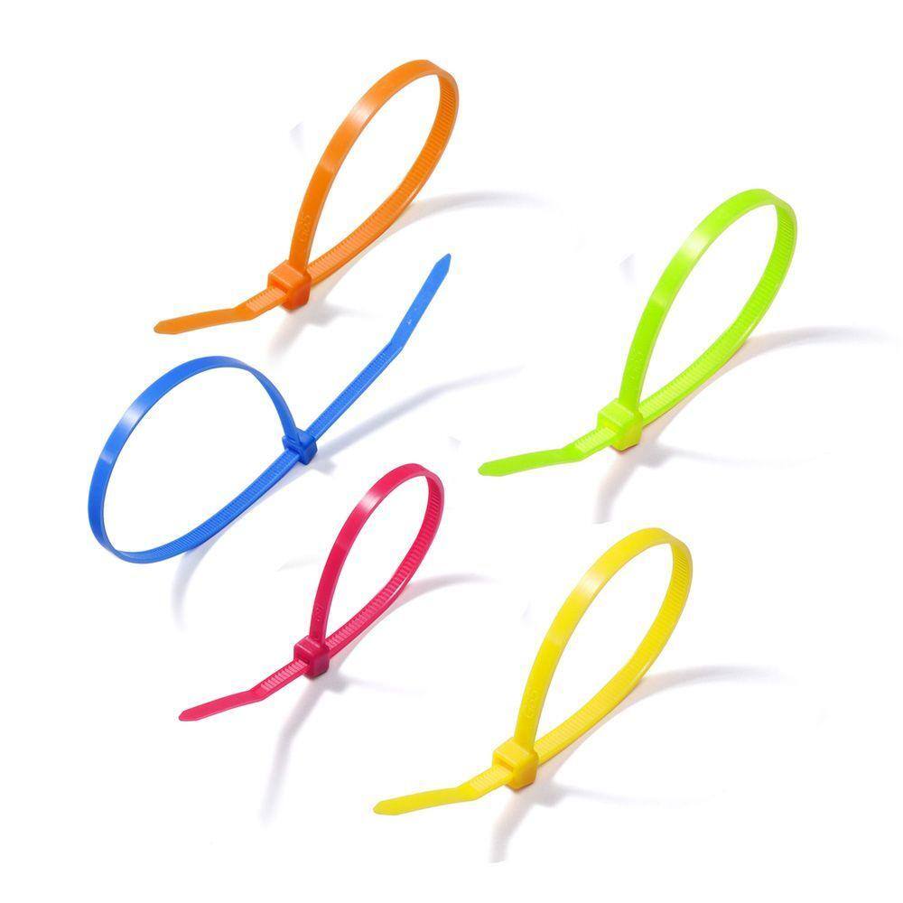 Commercial Electric 8 in. Cable Tie Assorted (100-Pack) GT-200ST colors(100)