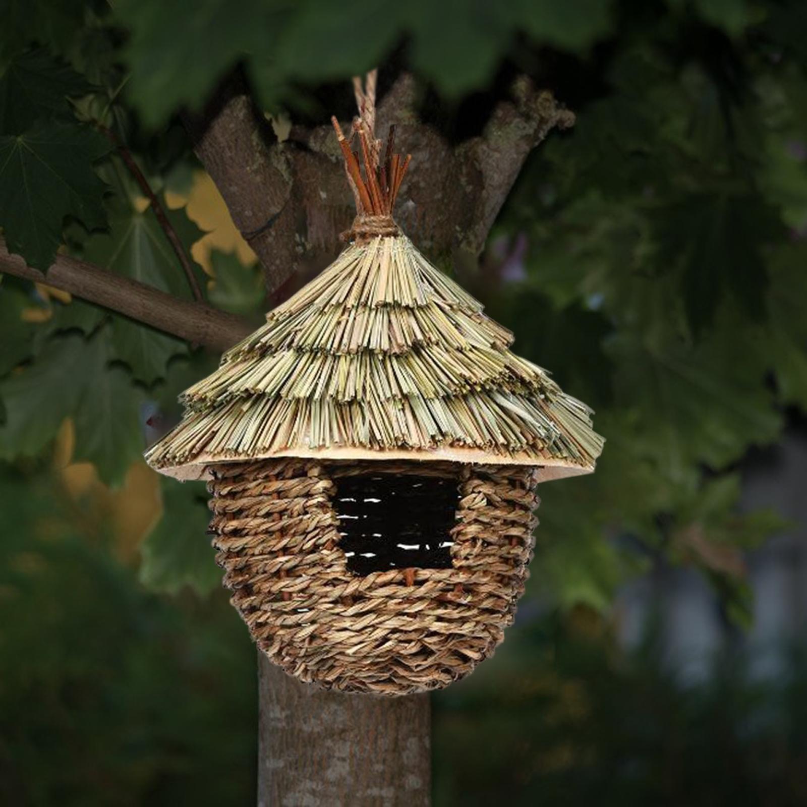 Hanging Birds House Hummingbird Nest Pet Accessories Bird Cages Birds Hut Shelter Bird Nest for Yard Window Outdoor Home Decor