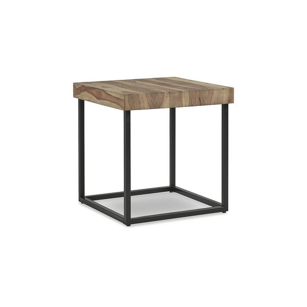 Signature Design by Ashley Bellwick Black/Natural Square End Table - 23