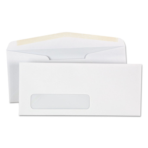 Universal Open-Side Business Envelope， 1 Window， #10， Commercial Flap， Gummed Closure， 4.13 x 9.5， White， 500/Box (35211)