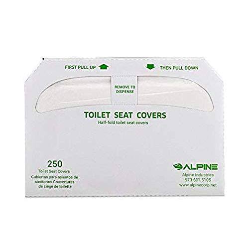 Alpine Industries White Toilet Seat Covers 250-Sheets Per Pack (12-Pack) P400-4PK