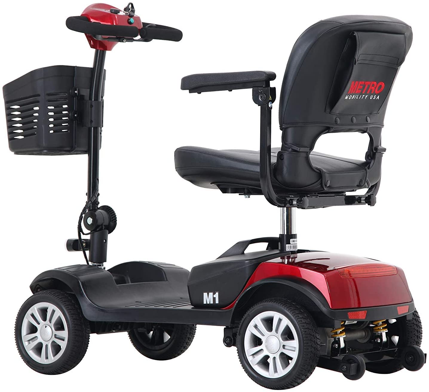 Leadzm Fold Mobility Scooter For Senior 4 Wheel Mobility Scooter Red