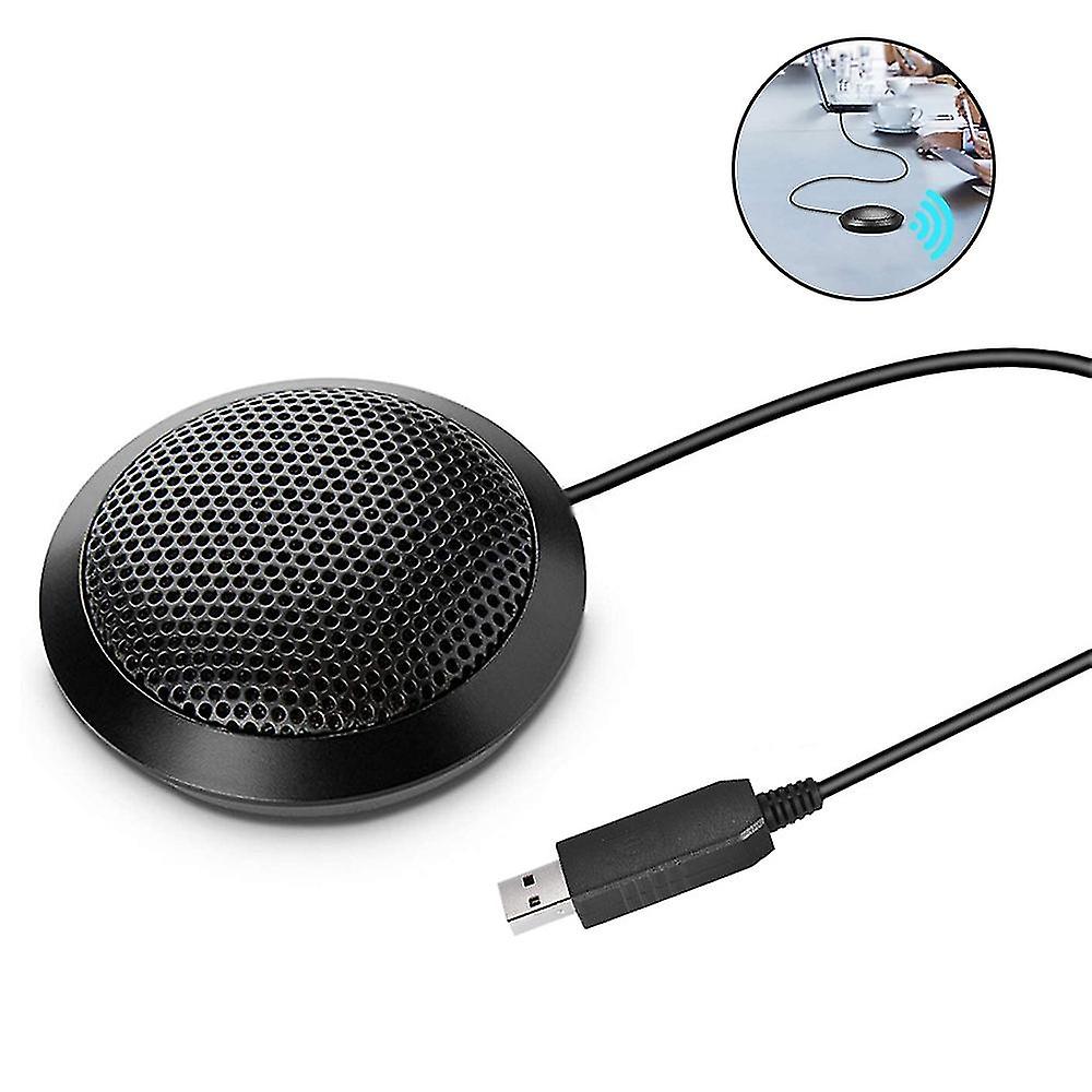 1 Pcs Conference Usb Microphone， Computer Desktop Mic With Led Indicator， Plug and Play Omnidirectional Condenser Pc Laptop Mics For Online Meeting/clas