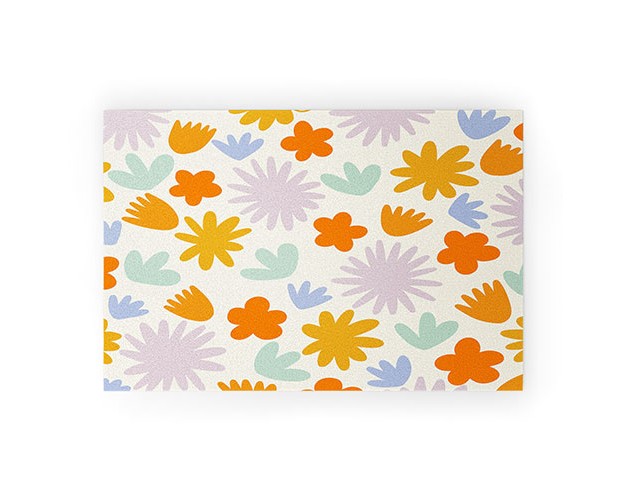 Lane And Lucia Mod Spring Flowers Welcome Mat Society6