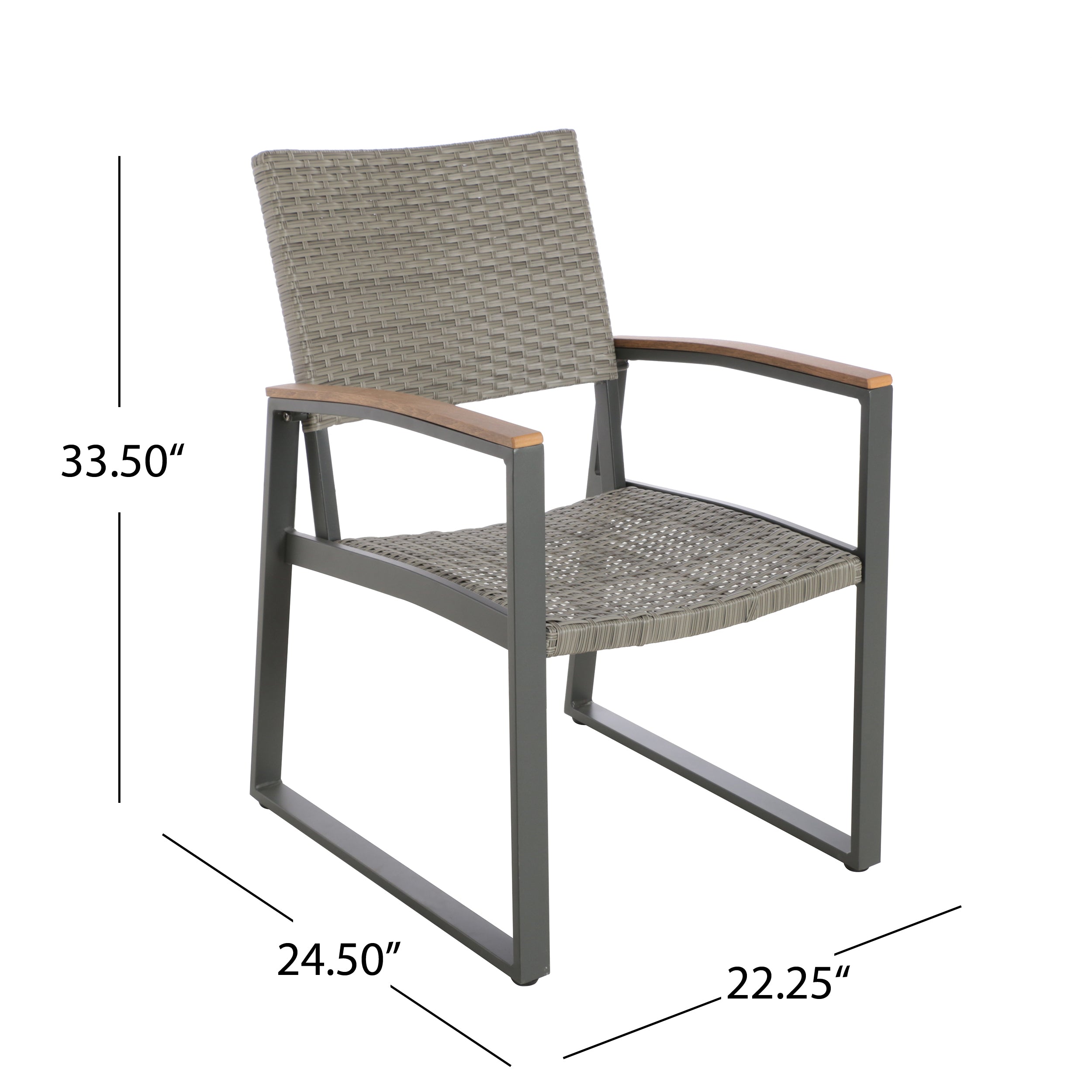 Eunice Outdoor 2 Seater Aluminum and Wicker Chat Set