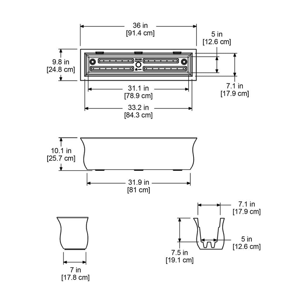 Mayne Valencia 36 in. x 10 in. Espresso Polyethylene Window Box 5871-ES