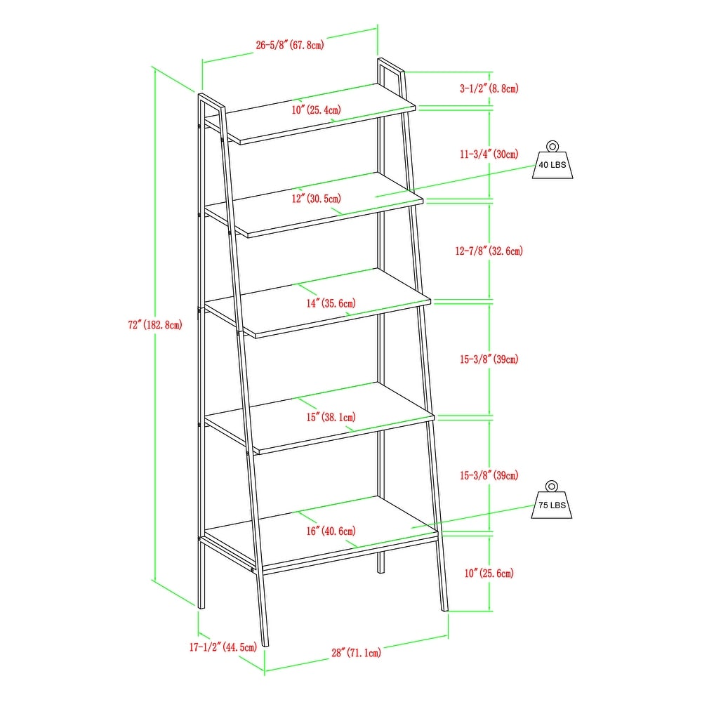 Middlebrook Lahuri 3 Piece Ladder Shelf Storage Wall