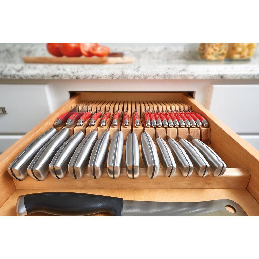 Rev-A-Shelf 2.875 in. H x 18.5 in. W x 22 in. D Double Knife Block Drawer Insert 4WDKB-1