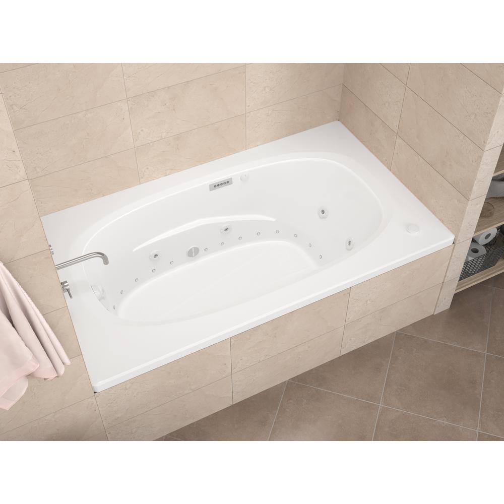 Universal Tubs Tiger's Eye Diamond Series 5.5 ft. Left Drain Rectangular Drop-in Whirlpool and Air Bath Tub in White HD4266PDLX