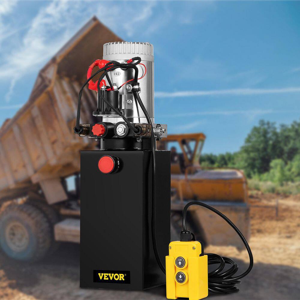 VEVOR 10 qt. Hydraulic Power Unit Hydraulic Pump 3200 PSI Double Acting Power Unit Dump Trailer for Dump Trailer Car Lifting 10LCZYYBTXSZY0001V0