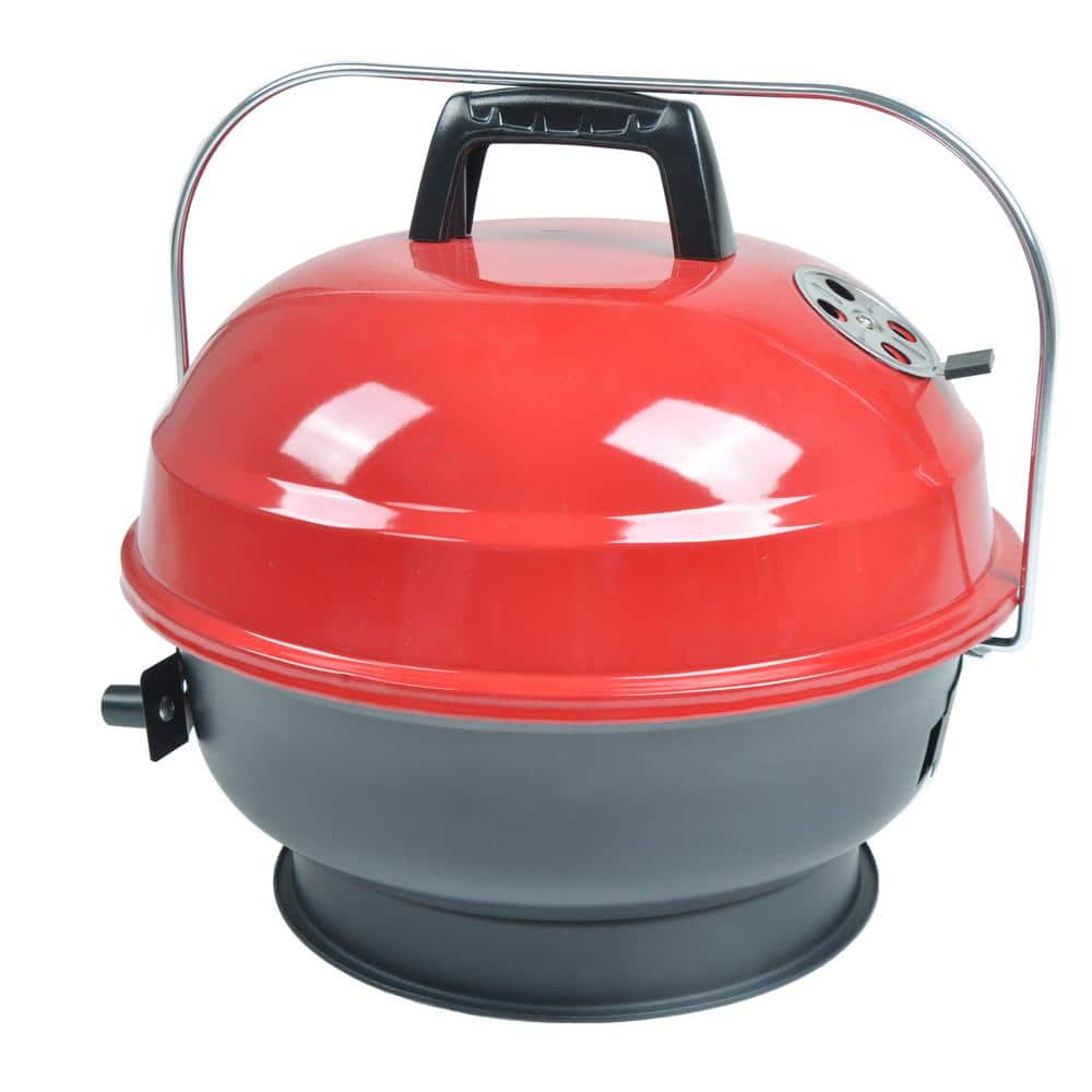 PRIVATE BRAND UNBRANDED 14 in. Portable Charcoal Grill in Red CBT1702HDR