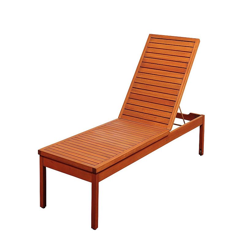 76 Brown Washburn Wheel Patio Lounger - White Cushion