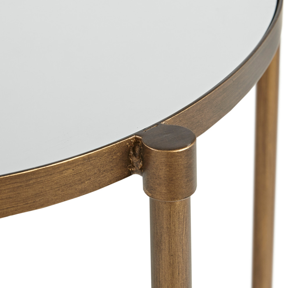 Martha Stewart Antique Bronze Mirrored Top Oval Accent Table   Contemporary   Side Tables And End Tables   by HedgeApple  Houzz