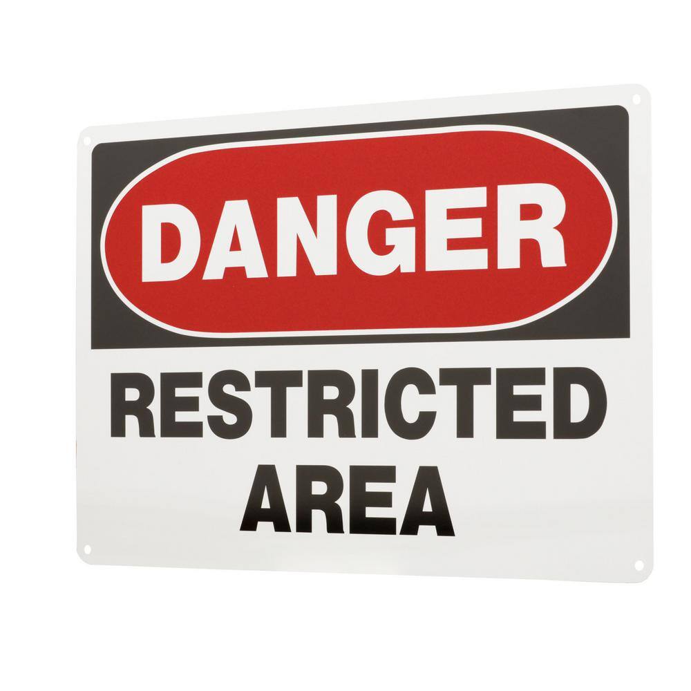 Everbilt 10 in. x 14 in. Aluminum Danger Restricted Area Sign 31174