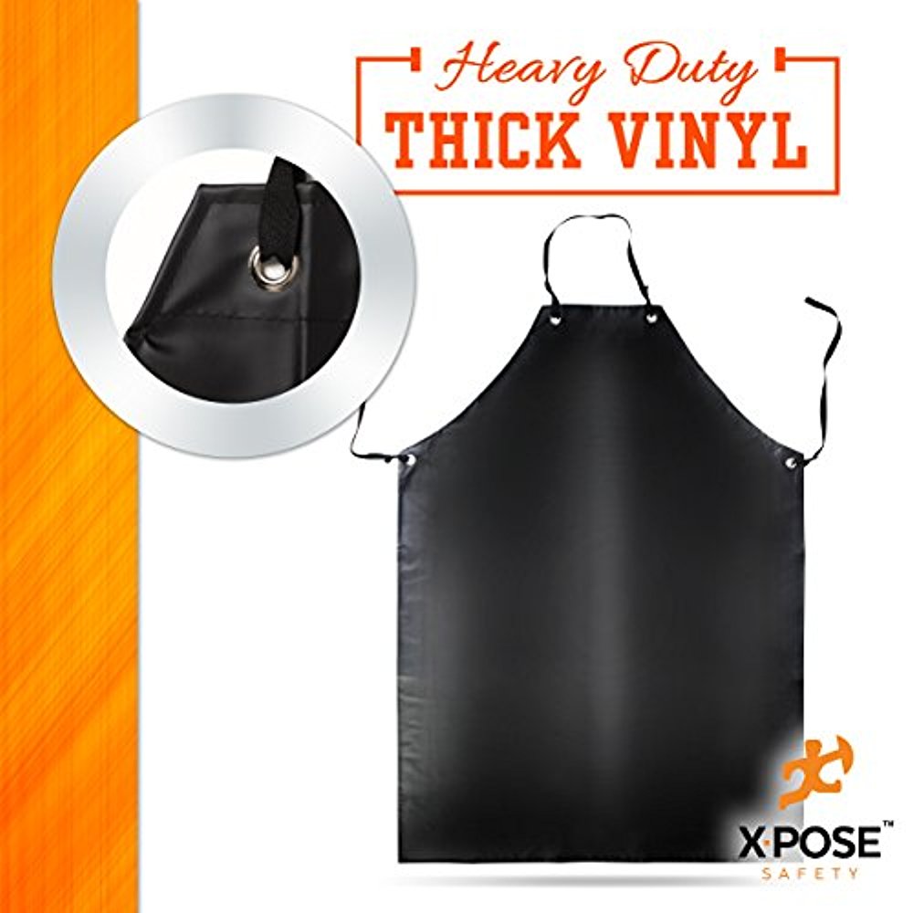 Heavy Duty Vinyl Apron - Industrial Grade Waterproof Material For Ultimate Protection, Lab Work, Meat and Food Service Facilities - by Xpose Safety