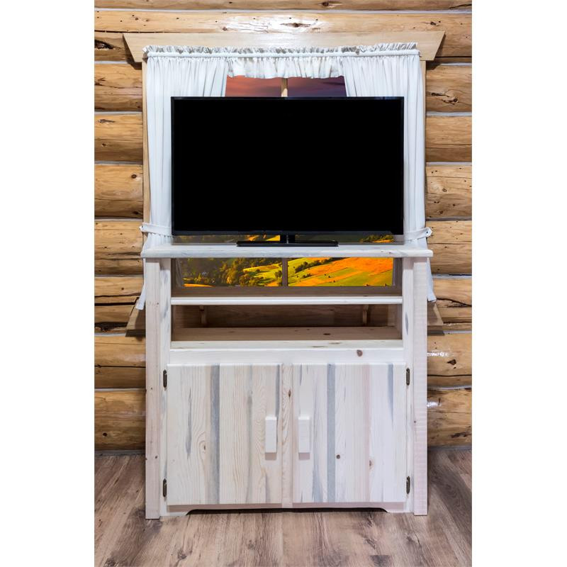 Montana Woodworks Homestead Transitional Solid Wood Media Center in Natural   Rustic   Entertainment Centers And Tv Stands   by Beyond Stores  Houzz