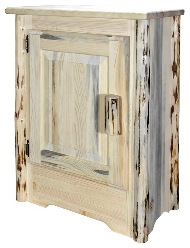 Montana Woodworks Transitional Solid Wood Accent Cabinet in Natural   Rustic   Accent Chests And Cabinets   by Homesquare  Houzz