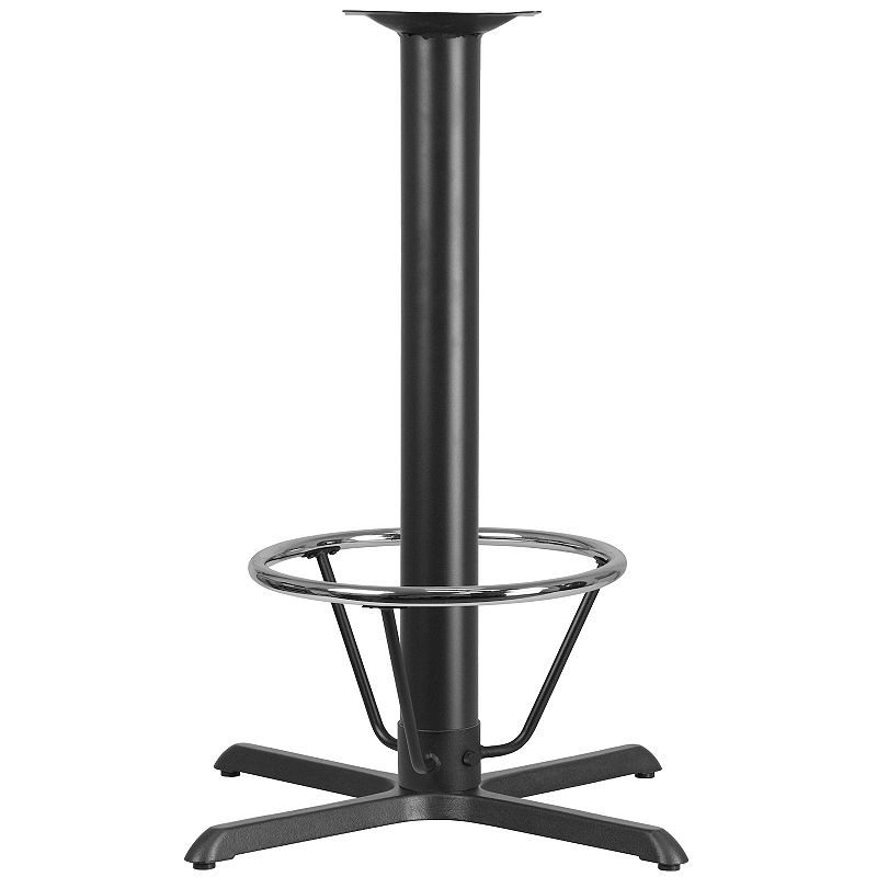 Emma and Oliver 33x33 Cast Iron Bar Table X-Base with 4 Dia. Column and Foot Ring