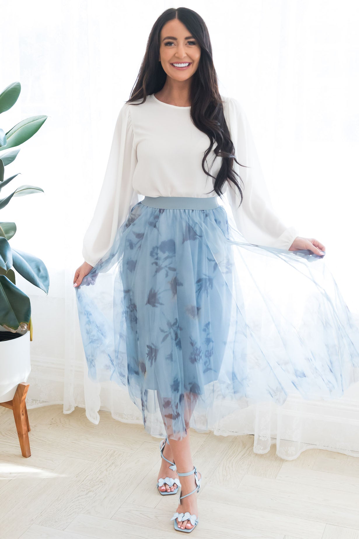 Blooming Buds Modest Tulle Skirt