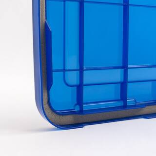 IRIS 10 Gal. WeatherPro Clear Plastic Storage Box with Blue Lid (3-Pack) 500140