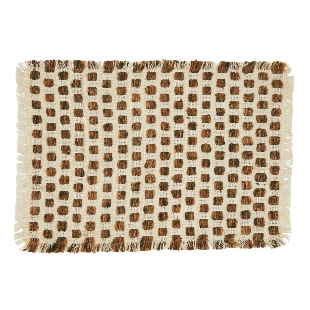 Saro Lifestyle Cotton Placemats With Woven Design set Of 4