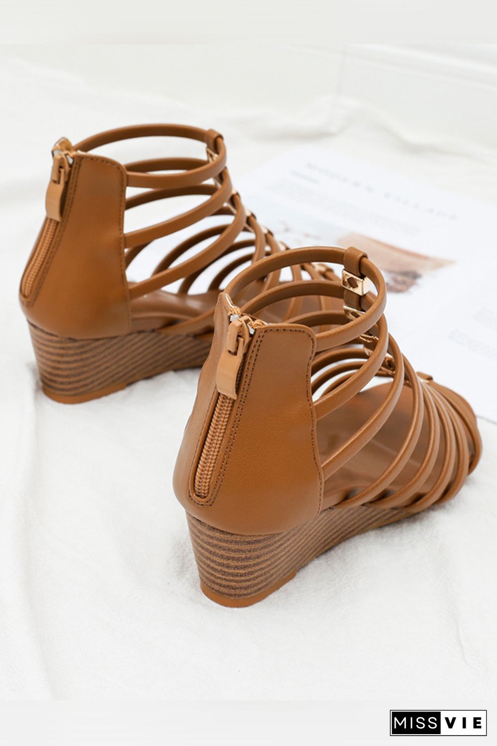 Open Toe Hollow Out Wedge Sandals Wholesale