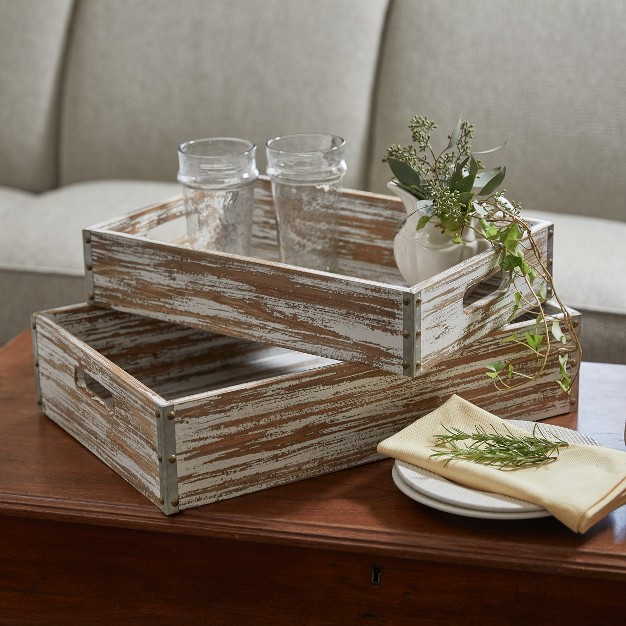 Park Designs Distressed Wood Table Crates Set Of 2