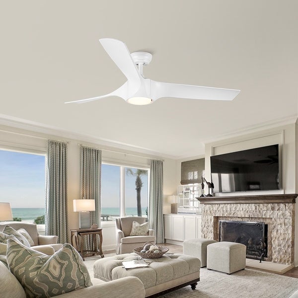 56 In.Intergrated LED Ceiling Fan with Wood Grain ABS Blade Shopping - The Best Deals on Ceiling Fans | 41719742