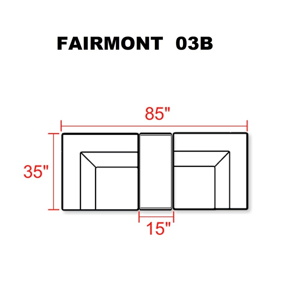 Fairmont 3 Piece Outdoor Wicker Patio Furniture Set