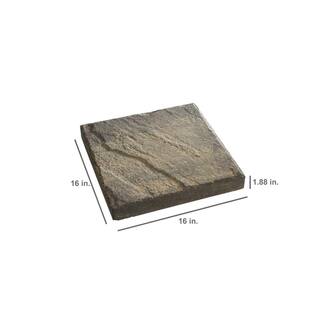 Oldcastle 16 in. x 16 in. CharcoalTan Slate Top Concrete Step Stone (90-Piece Pallet) 12051078