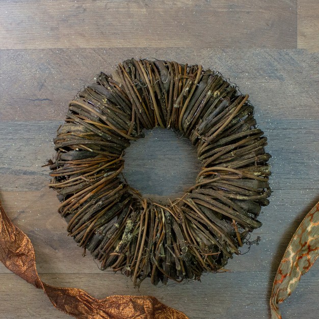 Brown Rustic Twig And Tree Bark Artificial Spring Wreath