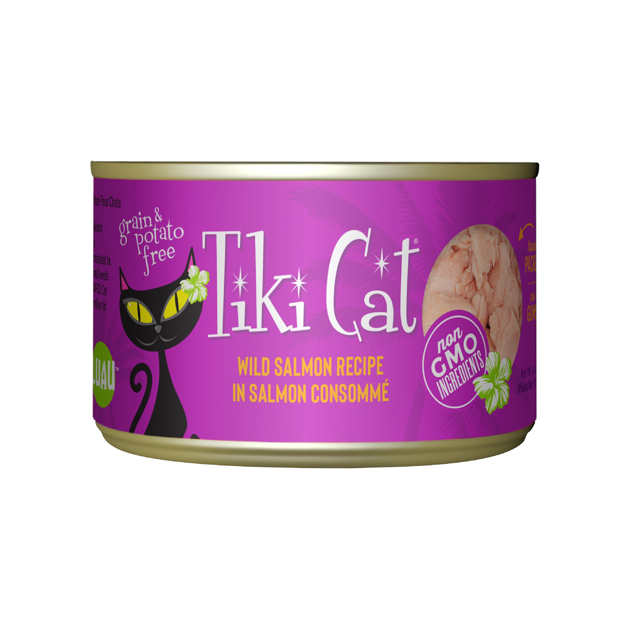 Tiki Cat Hanalei Luau Salmon Wet Cat Food， 6 oz.， Case of 8