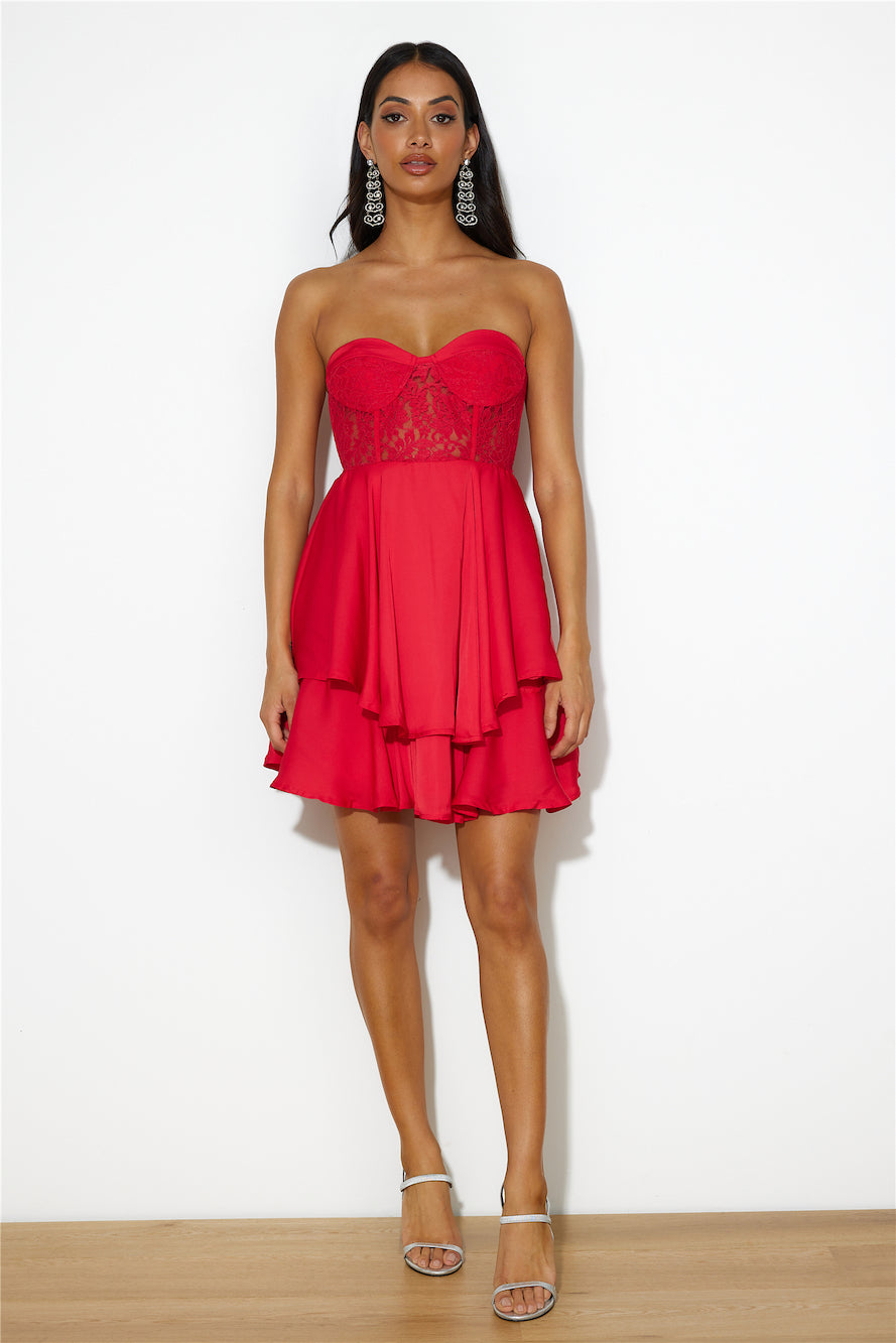 Dating Now Mini Dress Red