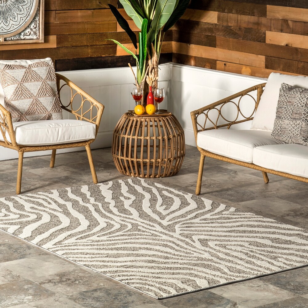 Brooklyn Rug Co Corina Zebra Indoor/Outdoor Area Rug