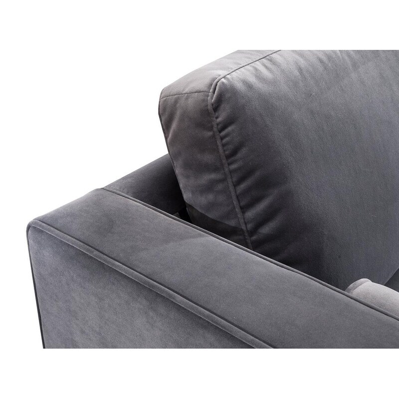 Como Grey Velvet Sectional RAF