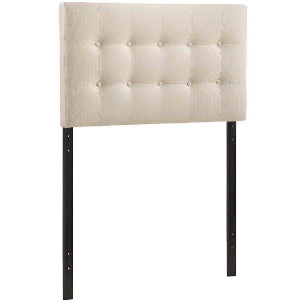 Emily Grey Button-tufted Fabric Twin-size Headboard - - 9278365