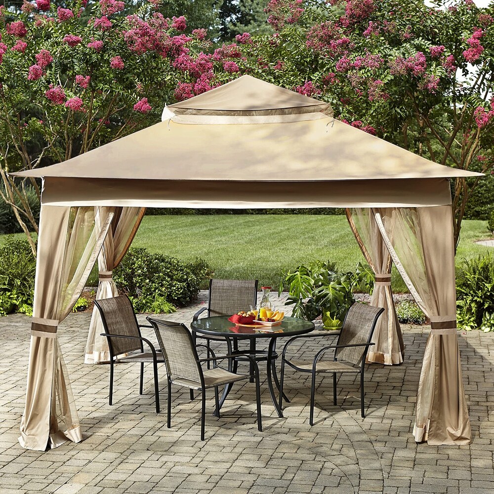 13' x 13' Patio Gazebo Outdoor Pop Up Gazebo with Mesh Walls