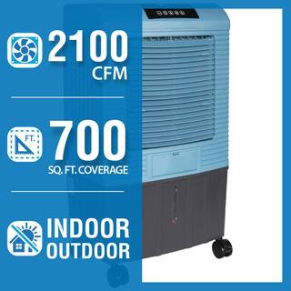 Hessaire 2100 CFM 3-Speed Portable Evaporative Cooler (Swamp Cooler) for 700 sq. ft. in Ice Blue MC26T