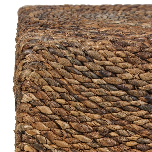 East at Main Natural Abaca Woven Cube Accent Table