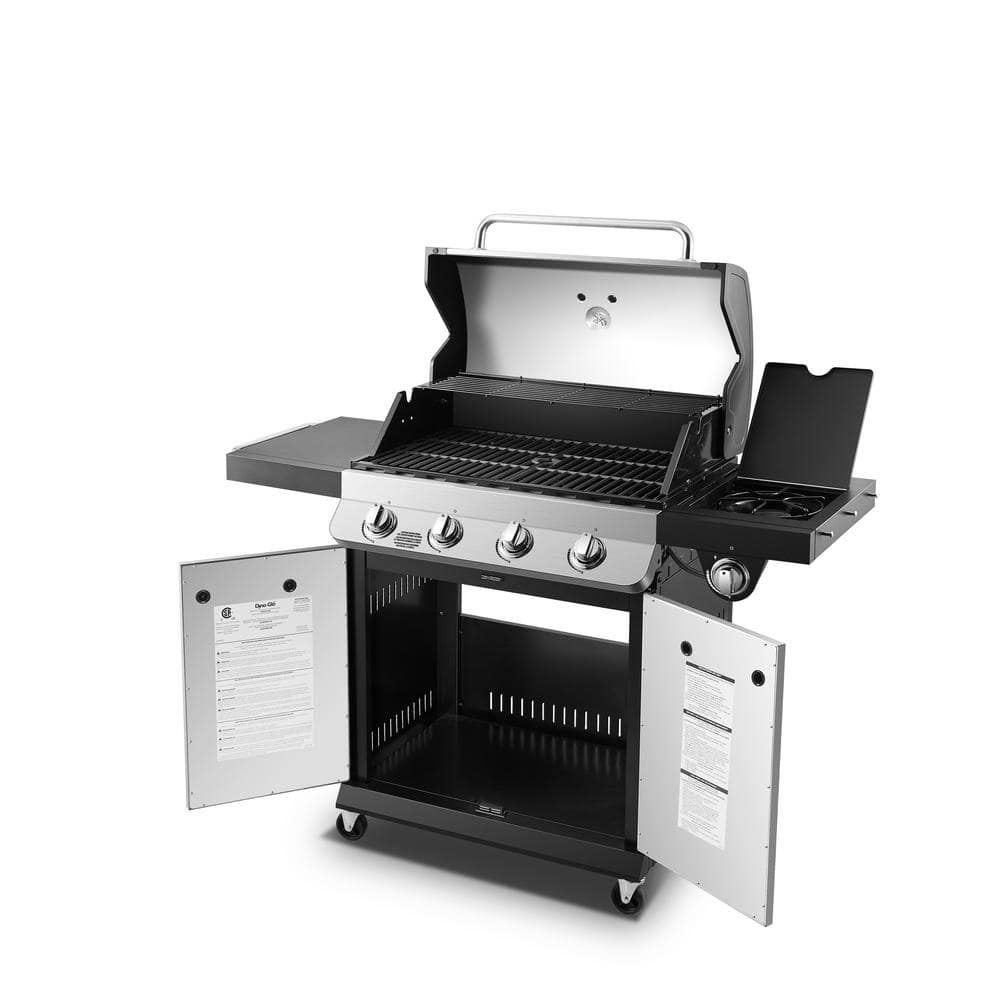 Dyna-Glo Premier 4-Burner Natural Gas Grill in Stainless Steel with Side Burner DGP483SSN-D