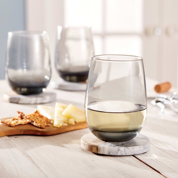 Libbey Classic Smoke All purpose Stemless Wine Glasses 15 25 ounce Set Of 6