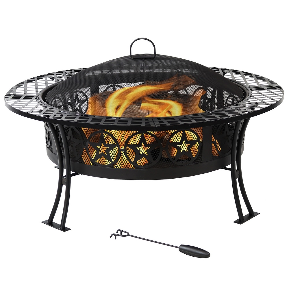 Sunnydaze Large Bowl Fire Pit Durable Steel Patio Garden Camping   Choose Style