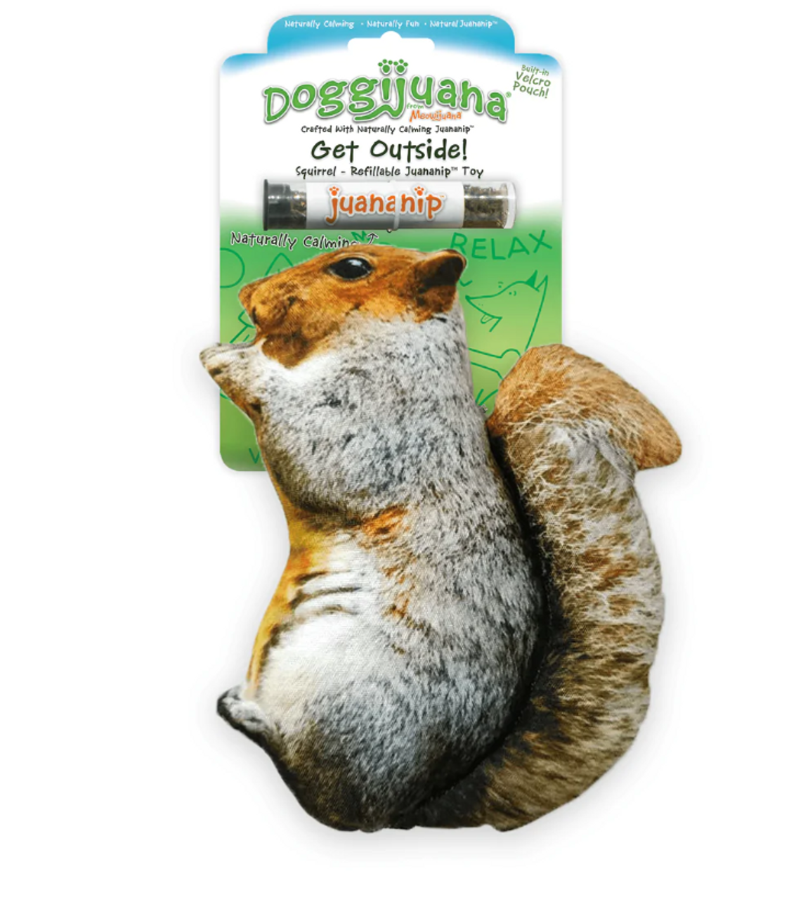 Doggijuana Get Outside Refillable Squirrel Dog Toy