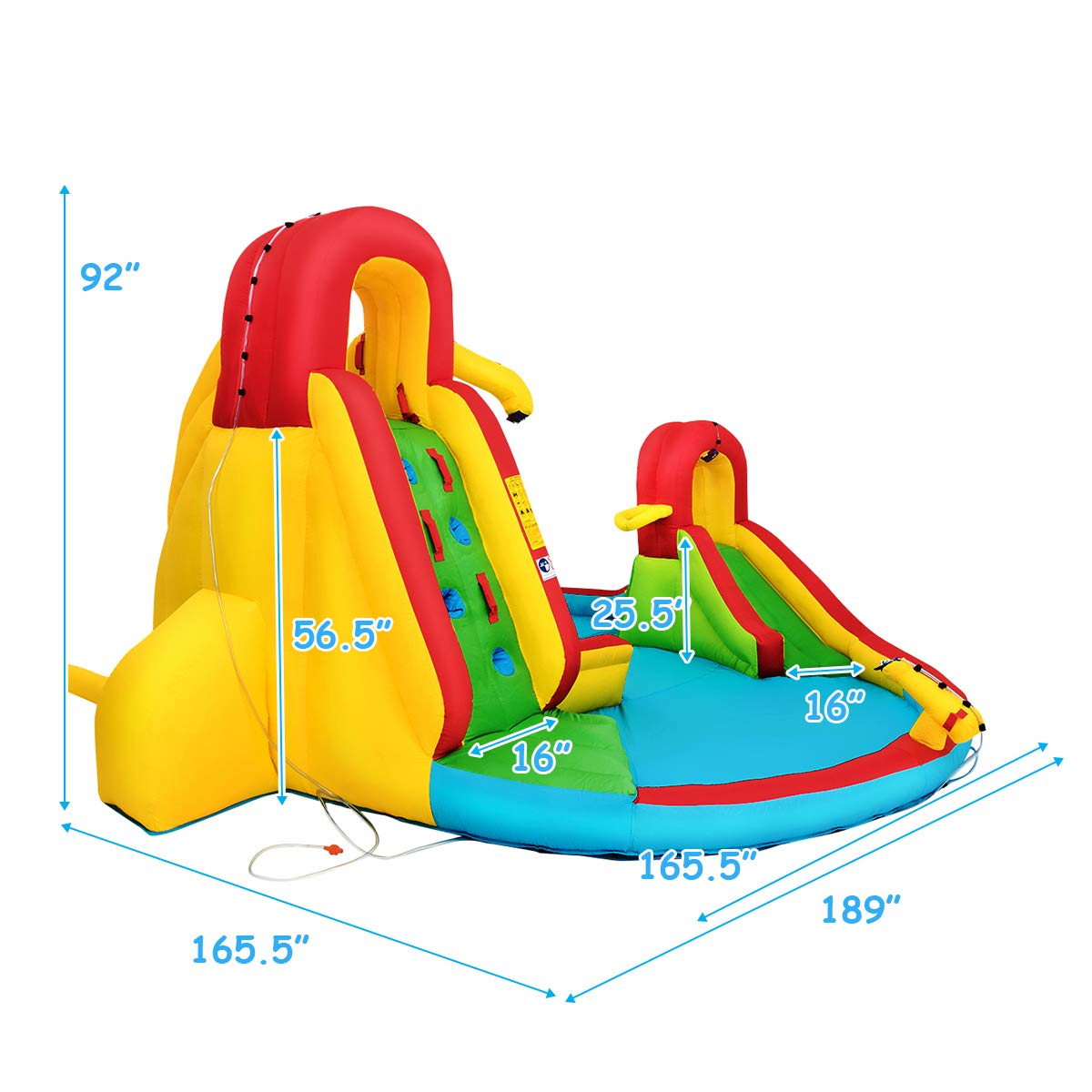 Multiple Play Areas 7 in 1 Backyard Giant Inflatable Water Slide for Kids and Adults