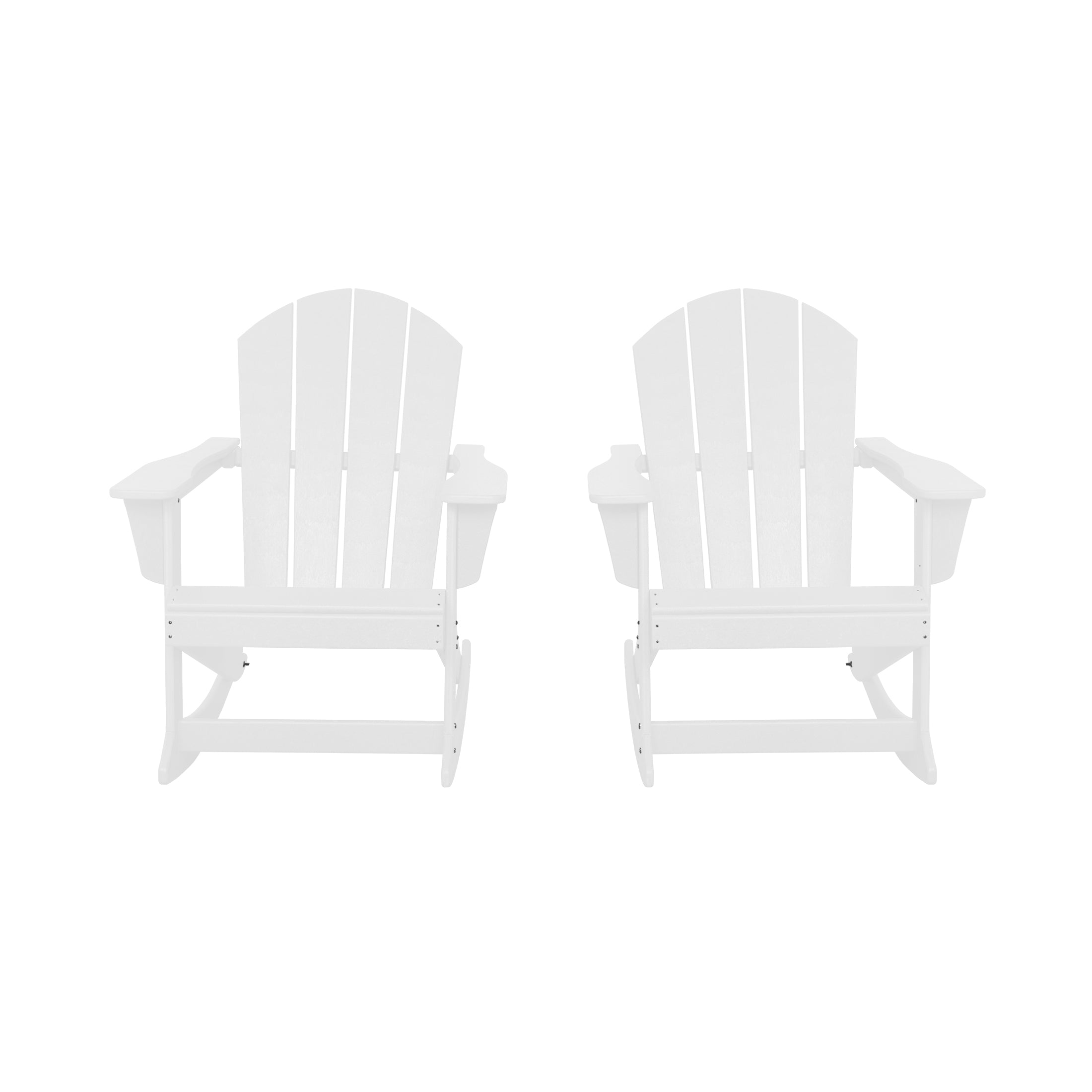 GARDEN Set of 2 - Plastic Outdoor Rocking Chairs for Patio Porch, White